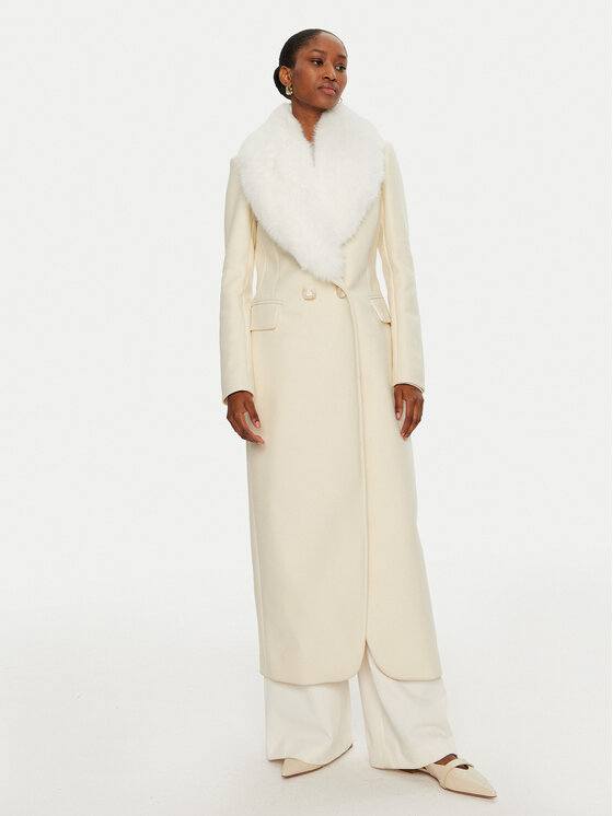 YES LONDON YES LONDON Wollmantel CD1184/ECO Écru Regular Fit