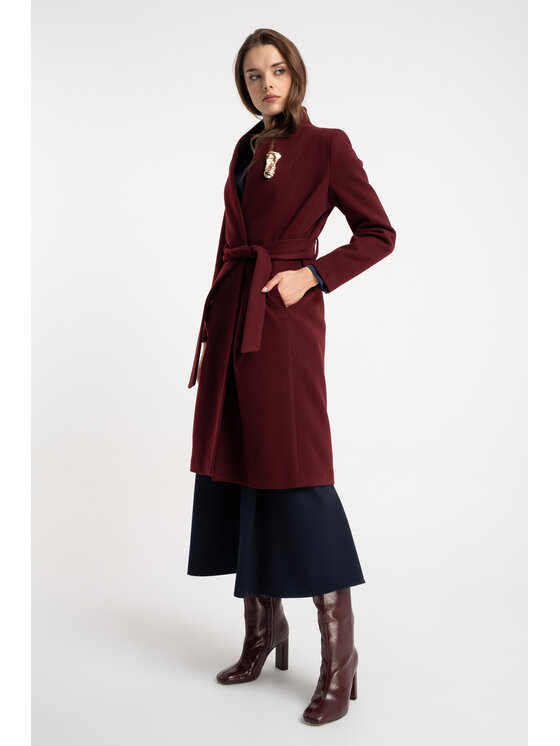CLICK CLICK Παλτό χειμωνιάτικο 70-0022 Μπορντό Reglan Fit
