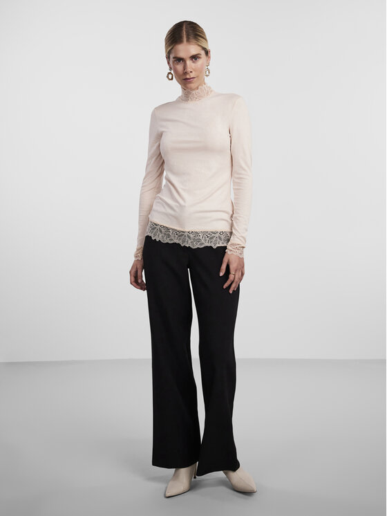 YAS YAS Majica Elle 26024677 Bež Slim Fit