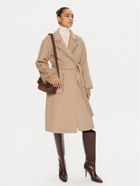 ViCOLO ViCOLO Wollmantel TS0032 Beige Regular Fit