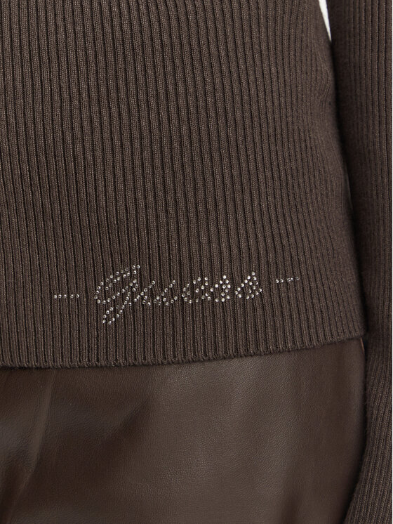 Guess Guess Kardigan W6YR11 Z0950 Brązowy ciemny Slim Fit