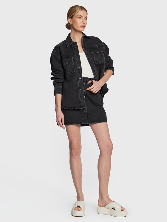 Samsøe Samsøe Samsøe Samsøe Džinsa jaka Ellen F22400111 Melns Regular Fit