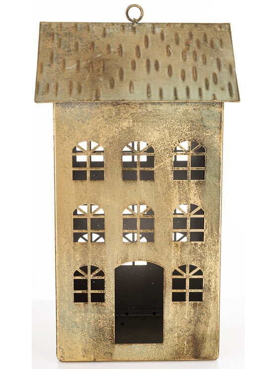 MIAhome MIAhome Lampion metalowy domek 33x18x15 cm KEKERE Złoty