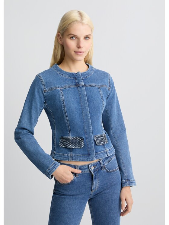 Liu Jo Liu Jo Giacca di jeans UA5136D444878835 Celeste Regular Fit