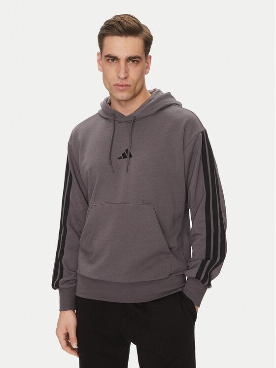 adidas Męska Bluza, rozmiar S, Szara, Essentials 3-Stripes JE6365
