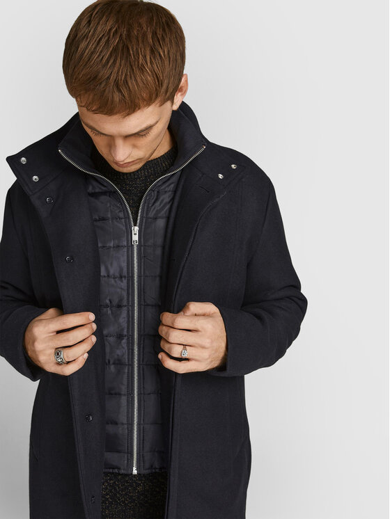 Jack&Jones Jack&Jones Wollmantel Dunham 12189349 Schwarz Regular Fit