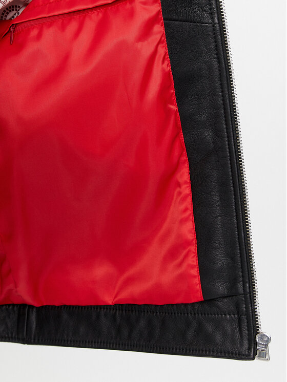 HUGO Hugo Lederjacke Lokis2 50513322 Schwarz Slim Fit