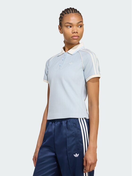 adidas adidas Polo 168116 Niebieski jasny Slim Fit