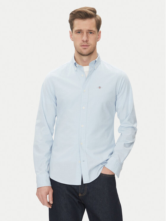 Gant Košeľa Oxford 3230115 Modrá Slim Fit