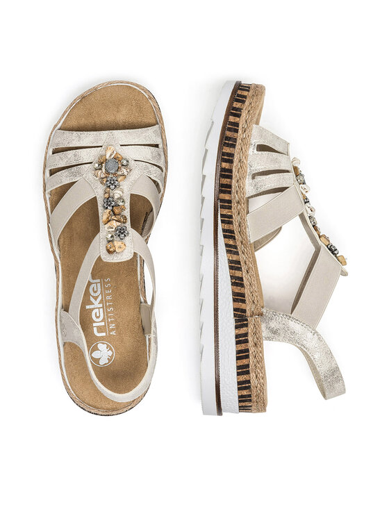 Rieker Rieker Sandalen V7949-90 Silber rhodiniert