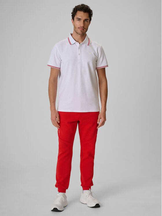 4F 4F Polo STREFA KIBICA Biały Regular Fit
