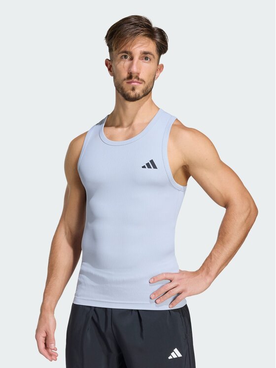 adidas adidas Tank top POWER ESSENTIALS WORKOUT Szary Fitted Fit