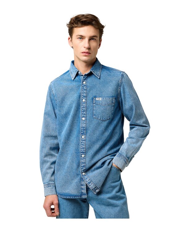 Wrangler Wrangler camicia di jeans 112371549 Blu Regular Fit