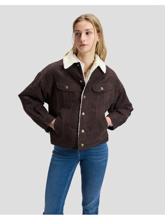 Lee Lee Kurtka jeansowa RELAXED SHERPA RIDER JKT Niebieski Regular Fit