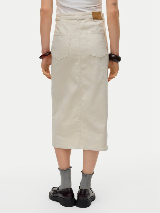 Vero Moda Vero Moda Džínsová sukňa Veri 10295731 Béžová Regular Fit