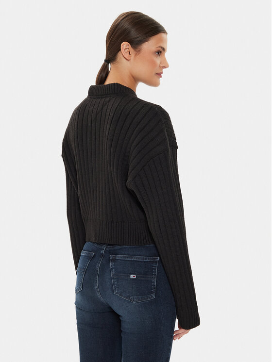 Tommy Jeans Tommy Jeans Sweater Center Flag DW0DW18528 Fekete Relaxed Fit