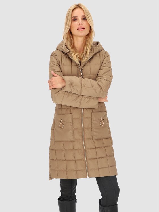 Perso Perso Kurtka damska BLH230015F Beżowy Regular Fit