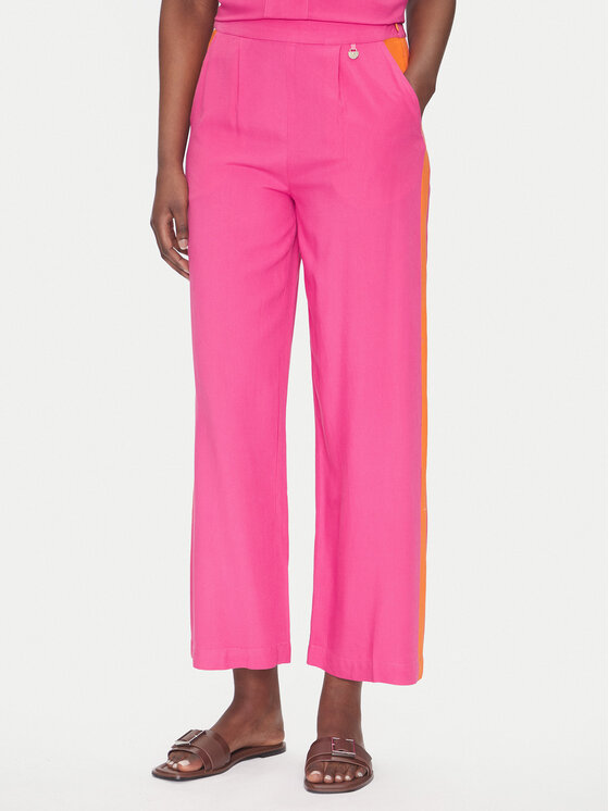 LOLA CASADEMUNT LOLA CASADEMUNT Medžiaginės kelnės LS2514015 Rožinė Relaxed Fit