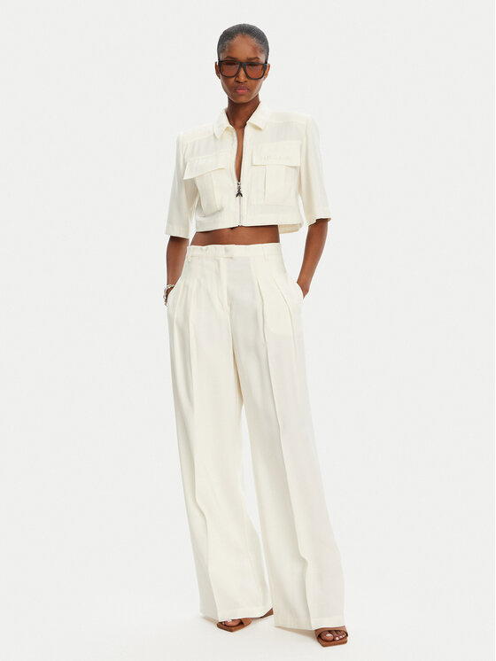 Patrizia Pepe Patrizia Pepe Текстилни панталони 2P1670 A573 W146 Екрю Regular Fit