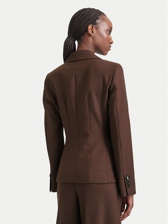 Marella Marella Marynarka Fumana 2623046032 Brązowy ciemny Slim Fit