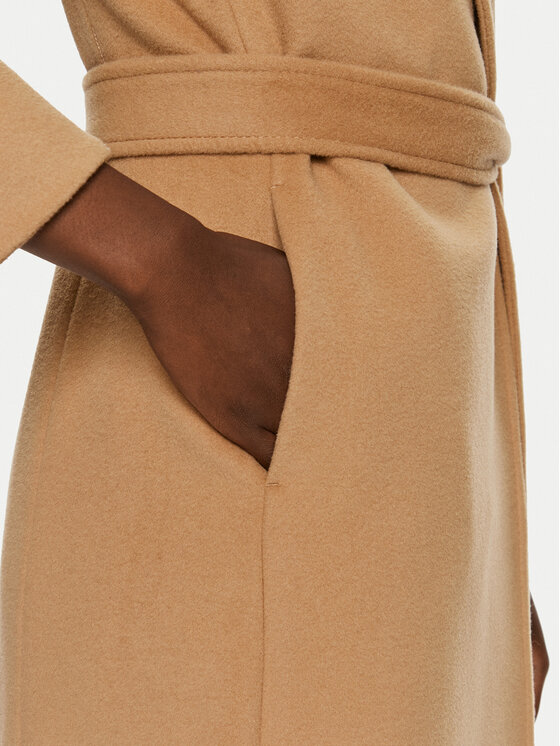 MAX&Co. MAX&Co. Vilnonis paltas Longrun 2428016034200 Smėlio Regular Fit