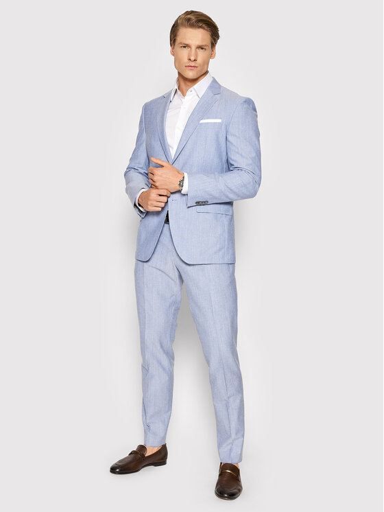 Pantaloni chino H-Genius/222 50468297 Blu Slim Fit...