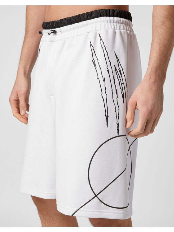 Plein Sport Plein Sport Pantaloncini 1291 Bianco Jogger Fit