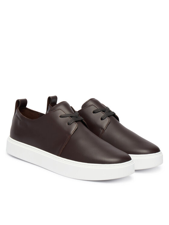 Calvin Klein Calvin Klein Sneakersy Hybrid Clean Cup Derby Lth HM0HM02011 Bordowy