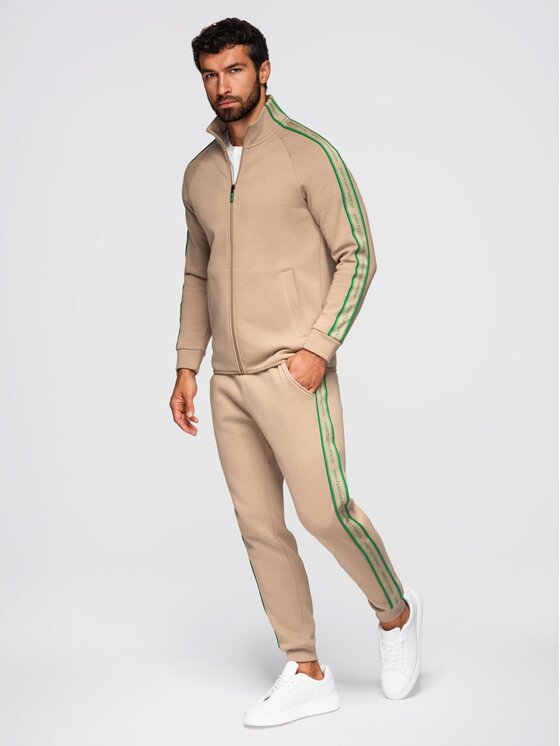 Ombre Ombre Komplet dresowy Z113 Brązowy Regular Fit