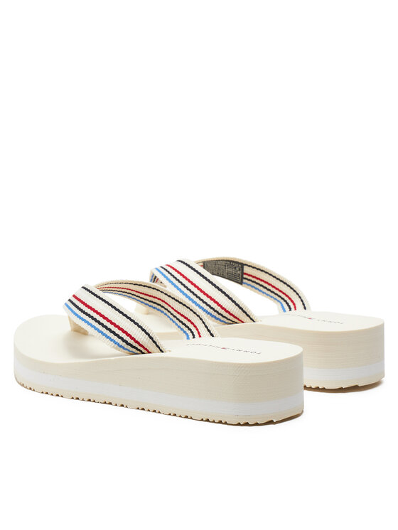 Tommy Hilfiger Tommy Hilfiger Japonke Wedge Stripes Beach Sandal FW0FW07858 Bež