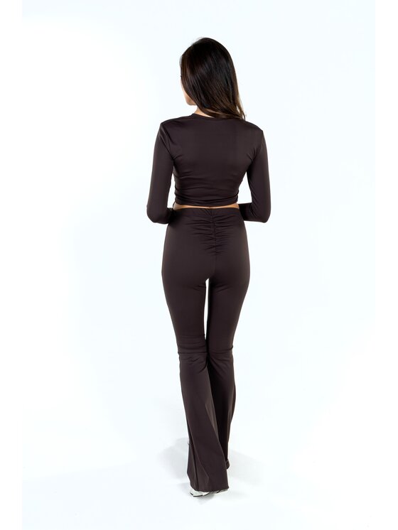 Agatha Studio Agatha Studio Komplet bluzka i spodnie A26ZS-KA-K56 Brązowy Slim Fit