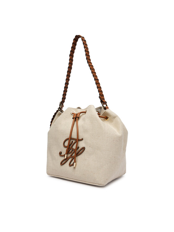 Tommy Hilfiger Tommy Hilfiger Дамска чанта Th Elev Summer Bucket Canvas AW0AW18631 Бежов