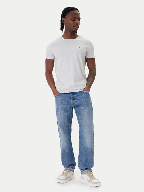 Tommy Jeans Tommy Jeans Majica DM0DM04411 Siva Slim Fit