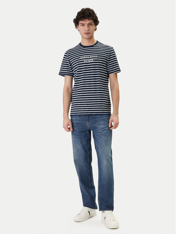 Guess Jeans Guess Jeans T-Shirt M6GI47 K3499 Modrá Regular Fit