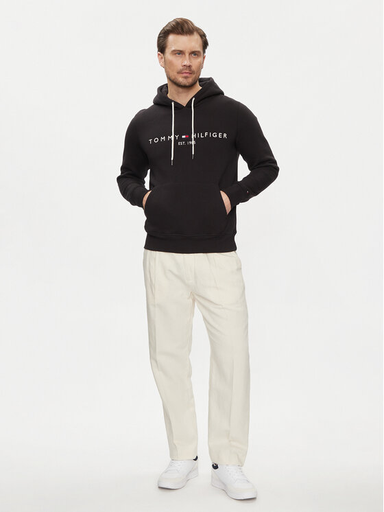 Tommy Hilfiger Tommy Hilfiger Džemperis Core Logo MW0MW10752 Juoda Regular Fit