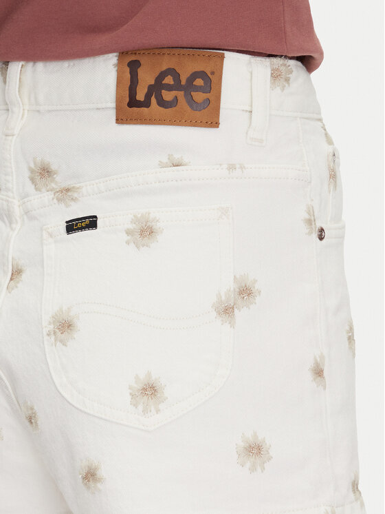 Lee Lee Τζιν σορτσάκια Rider 112363514 Λευκό Slim Fit