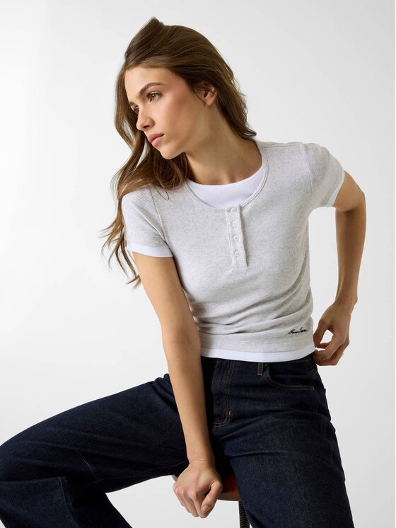 Guess Jeans Guess Jeans Top 183272 Szary Classic Fit