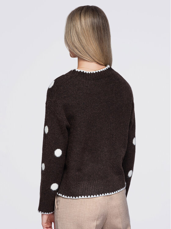 Ombre Ombre Sweter OW-SW-E0021 Brązowy Regular Fit