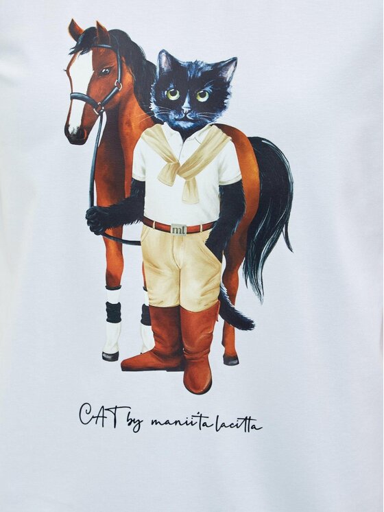 CAT by maniita lacitta CAT by maniita lacitta T-Shirt Printed T-shirt Biały Regular Fit