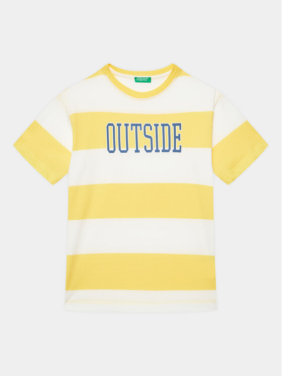 United Colors Of Benetton United Colors Of Benetton T-shirt 3ZNBC10BN Žuta Regular Fit