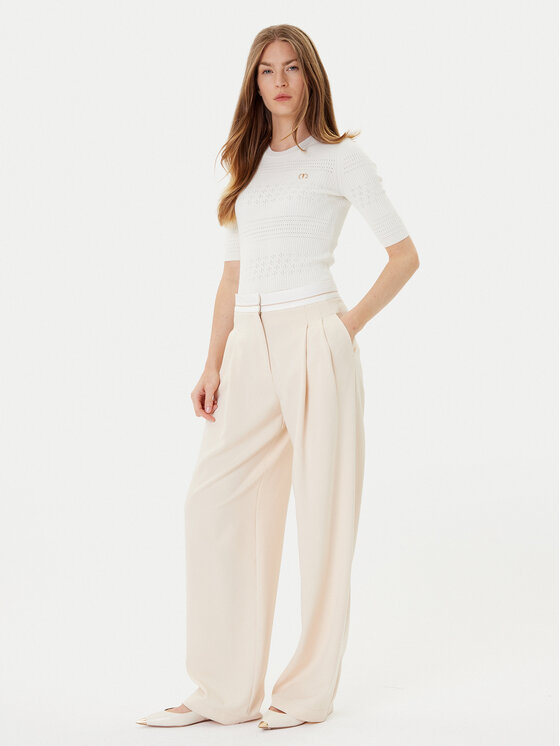 TWINSET TWINSET Pulover 252TP3240 Bej Regular Fit
