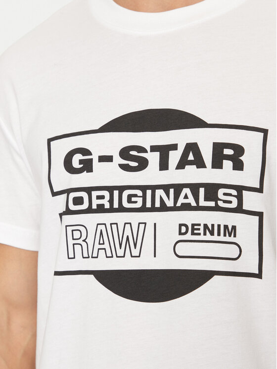 G-STAR G-Star Raw T-Shirt Originals D25443-8415 Biały Regular Fit