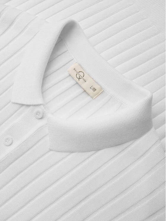 Ombre Ombre Polo OM-POSS-0180 Biały Slim Fit