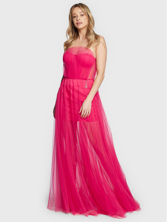 Fracomina Rochie de seară FQ23SD3011W52901 Roz Slim Fit Femei imagine noua
