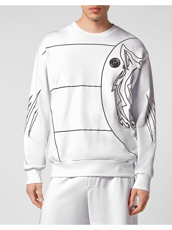 Plein Sport Plein Sport Longsleeve 2505 Biały Regular Fit