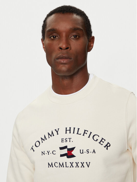 Tommy Hilfiger Tommy Hilfiger Bluza MW0MW35526 Écru Regular Fit