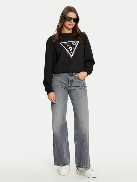 Guess Guess Світшот W5RQ09 K8802 Чорний Regular Fit