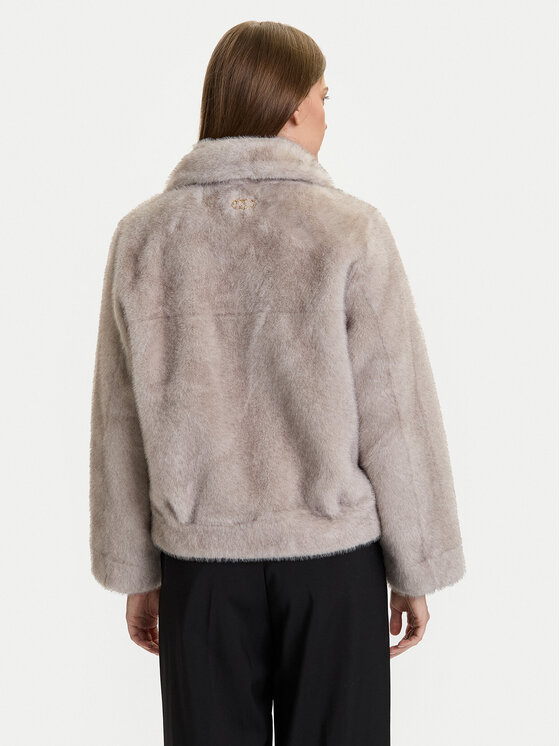 Rinascimento Rinascimento Кожено палто CFC0122227003 Сив Regular Fit