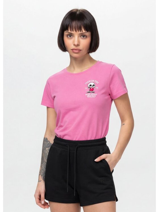 PITBULL PITBULL T-Shirt CHEW ON THIS Różowy Regular Fit