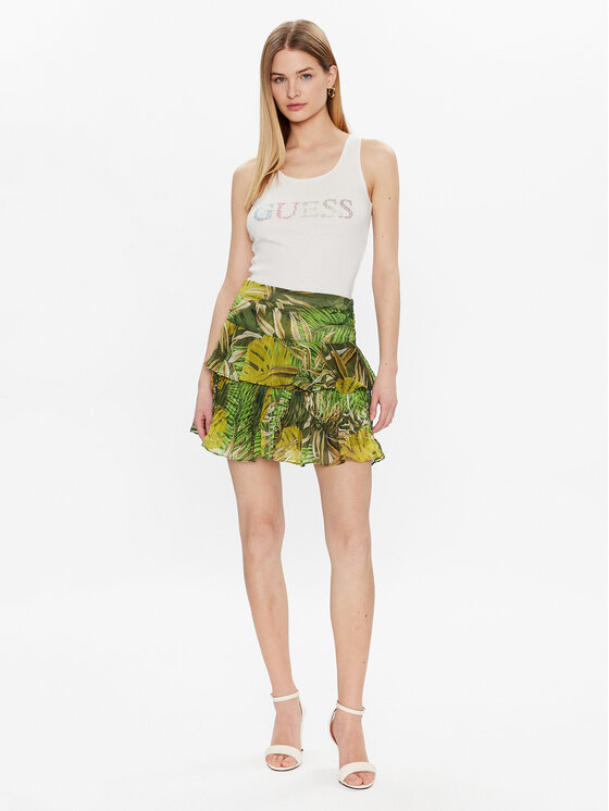 Guess Guess Minigonna Gilda W3GD63 WDW52 Verde Regular Fit